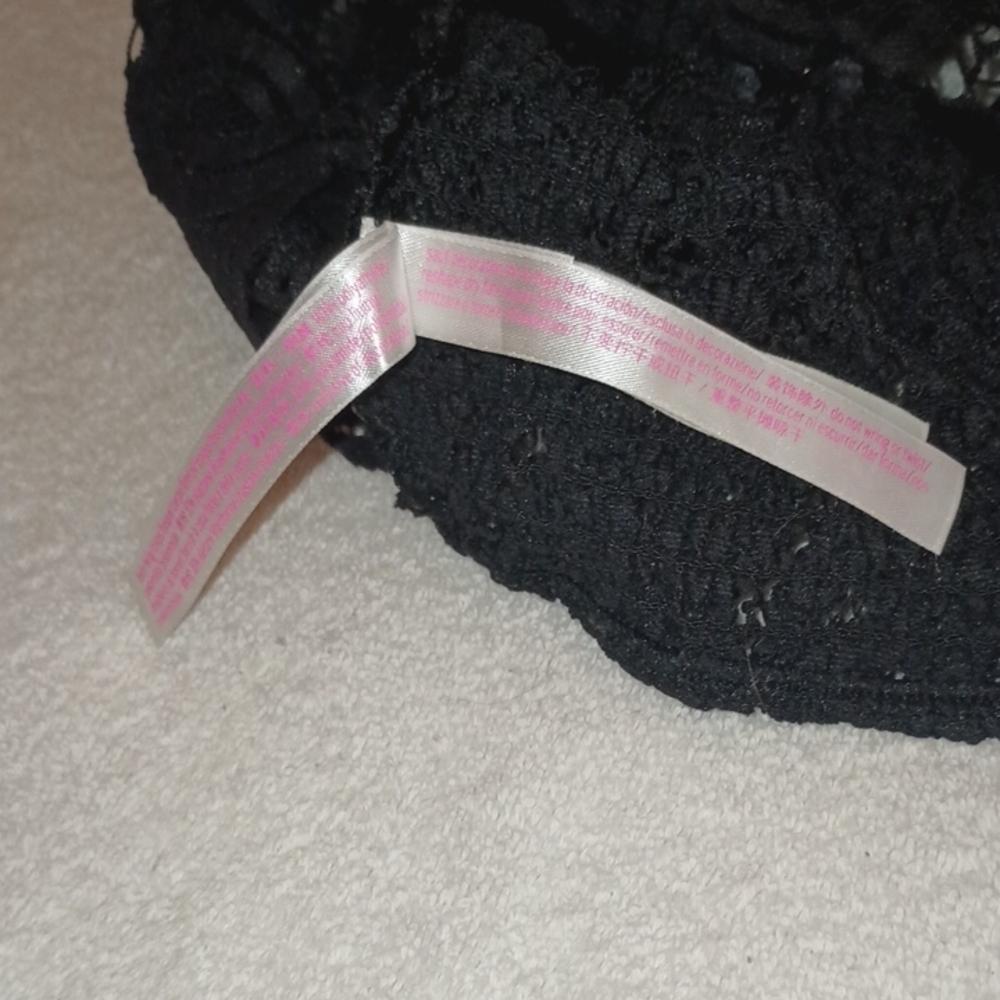 Pink Victoria's Secret Black Smocked Lace Bralette Size M - Picture 4 of 8